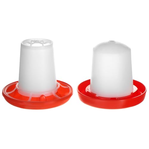 QWORK® Hühnertränke undf Futterspender Set - 160ml Wasserspender & 160g Futterspender für Kleintiere | Hygienisch & Langlebig von QWORK
