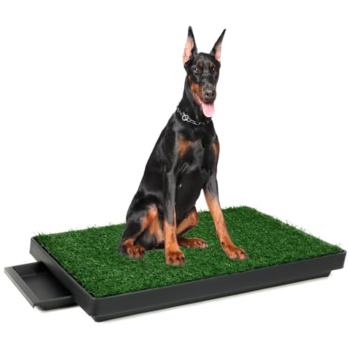 QWORK® Hundetoilette mit Kunstrasen, 76 x 51 cm, Waschbar hundeklo Welpenklo Pinkelmatte Wiederverwendbar Trainingsunterlage für Mittlere Große Hunde von QWORK