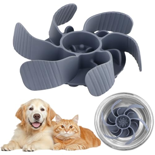 QWORK® Silikon Slow Feeder Hunde, Anti Schling Einsatz für Napf mit 36 Saugnäpfen, Anpassbar Hundenapf Slow Feeder von QWORK