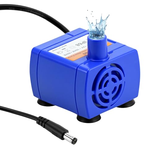 QWORK® Super Leise Ersatzpumpe für Blumen Katzenbrunnen - 12V AC 2W 2,1L Wasserpumpe für Katzen Trinkbrunnen von QWORK