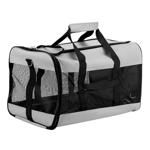 QWORK® Transporttasche mit Optimalem Luftstrom für Katze und Hund bis 10kg - 48x30x30 cm - Haustier-Tragetasche Tragbare und Waschbar von QWORK