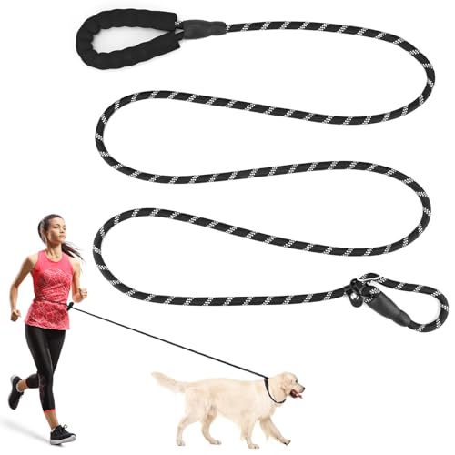 QWORK Freihändige Hundeleine, 3 m, verstellbare Nylon-Trainingsleine, reflektierende Nähte und doppelte Hunde-Funktionalität QWORK Freihändige Hundeleine, 3 m, verstellbare Nylon-Trainingsleine, reflektierende Nähte und doppelte Hunde-Funktionalität von QWORK