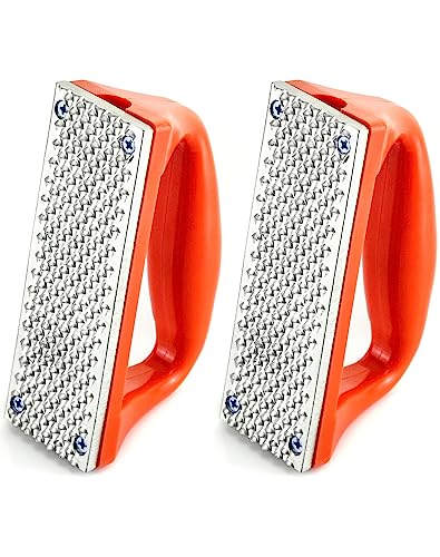 QWORK Mini Raspel Hufffeile Pferde Hufraspel Grobzahnig 2 Pack entfernt überschüssigen Huf schneller Hufeisenfeile grobe Zahn mit Kunststoffgriff, für Fohlen, Ziegen und andere kleine Huftiere von QWORK