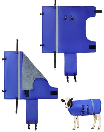 QWORK Wadenmantel – 2er-Pack, verdicktes Fleece-gefüttertes Oxford-Gewebe, wasser- und winddicht, Wadenjacke mit verstellbarem zweireihigem Klettverschluss, strapazierfähige Wärmedecke für Waden, Blau von QWORK