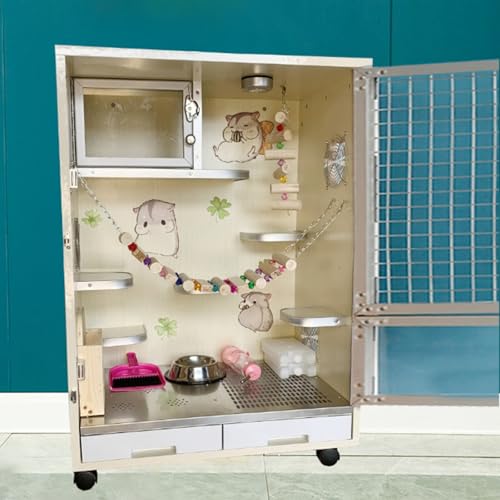 Frettchenkäfig – Chinchilla-Käfig verhindert das Entkommen mit abnehmbarem Tablett und breiten Plattformen, Anti-Kauen, leicht zu reinigen, für Chinchillas/Meerschweinchen/Kaninchen/große Hamster Frettchenkäfig – Chinchilla-Käfig verhindert das Entkommen mit abnehmbarem Tablett und breiten Plattformen, Anti-Kauen, leicht zu reinigen, für Chinchillas/Meerschweinchen/Kaninchen/große Hamster von QWPOFISN