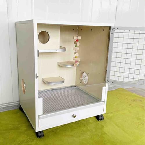 Kleintierkäfig, 80 cm, Chinchilla-Käfig, Holz, Haustierkäfig, Holznest, Anti-Bisssprungplattform, mit Tablett und Rollen für Frettchen/Chinchilla/Kaninchen/Nagetiere/Eichhörnchen (50 x 40 x 60 cm) Kleintierkäfig, 80 cm, Chinchilla-Käfig, Holz, Haustierkäfig, Holznest, Anti-Bisssprungplattform, mit Tablett und Rollen für Frettchen/Chinchilla/Kaninchen/Nagetiere/Eichhörnchen (50 x 40 x 60 cm) von QWPOFISN