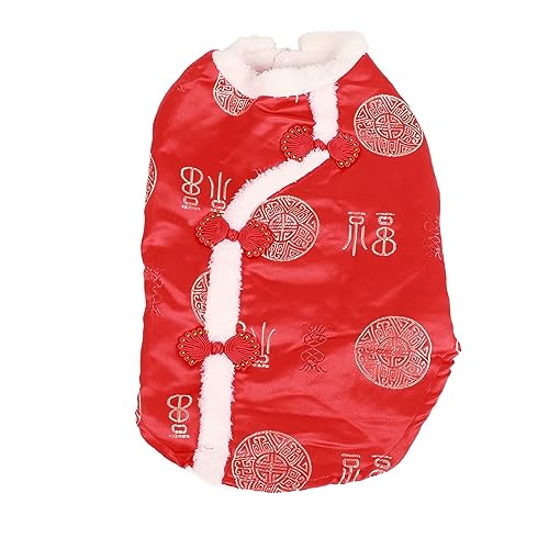 Tang Anzug Haustierkostüm – Bequeme warme Fleecejacke für Hunde und Katzen + traditionelle chinesische Festtagsmode für kleine und mittelgroße Hunde (2XL) von QWUUYEC