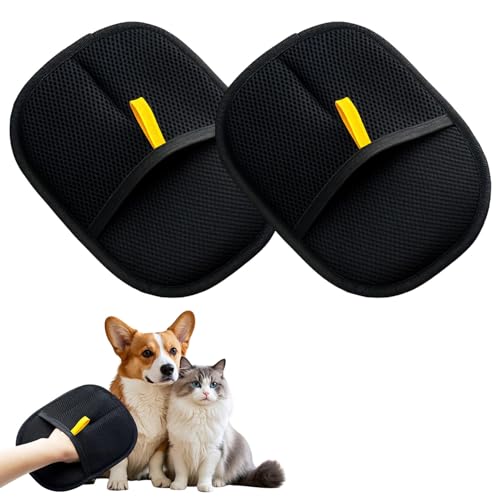QYHON 2 Stück Haustierhaar-Entferner Handschuh – Fellmagnet Handschuh für Katzen & Hunde – Tierhaarentferner Handschuh – Pet Hair Remover Glove – Haarentfernung Handschuh Tiere – Fell Magnet von QYHON