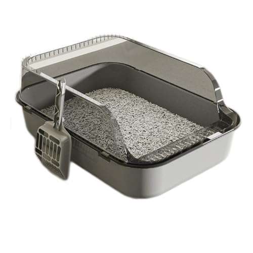 Halbgeschlossene Katzentoilette mit hohem Zaun, 40x28x16cm Kätzchen-Toilettentoilette, Katzensandkasten, kleine Haustiertoilette, Verdickte Katzenstreubehälter, Spritzwassergeschützt, Hochseitiger Halbgeschlossene Katzentoilette mit hohem Zaun, 40x28x16cm Kätzchen-Toilettentoilette, Katzensandkasten, kleine Haustiertoilette, Verdickte Katzenstreubehälter, Spritzwassergeschützt, Hochseitiger von QYJLOFMVE