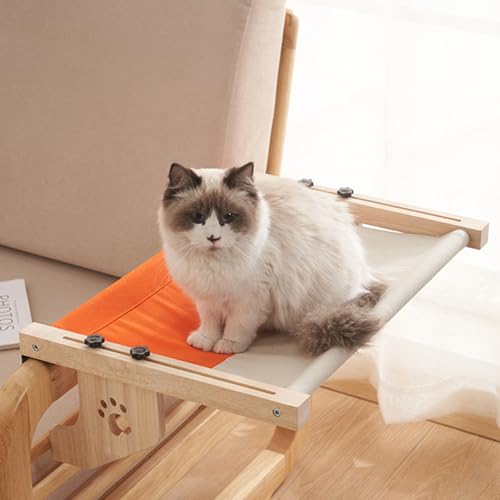Sitzstange für Katzenfensterbank, doppelt verwendbare Katzenhängematte für Fenster/Boden, trägt 20 kg, leicht zu waschen, mit 4 Beinen, 2-in-1-Katzensitz-Hängematte, für Fensterbank, Nachttisch von QYLTTDM