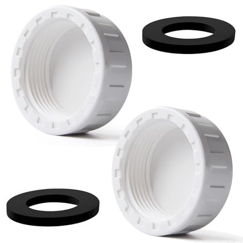 QZKJQDD G1-1/4 PVC-Gewindekappe, Verschraubung Kappe PVC Runder Innengewinde Schlauchverbinder, Verschlusskappe Innengewinde, mit Gummidichtung, für Abdichten von Verbindungen und Rohrenden (2 Stück) von QZKJQDD
