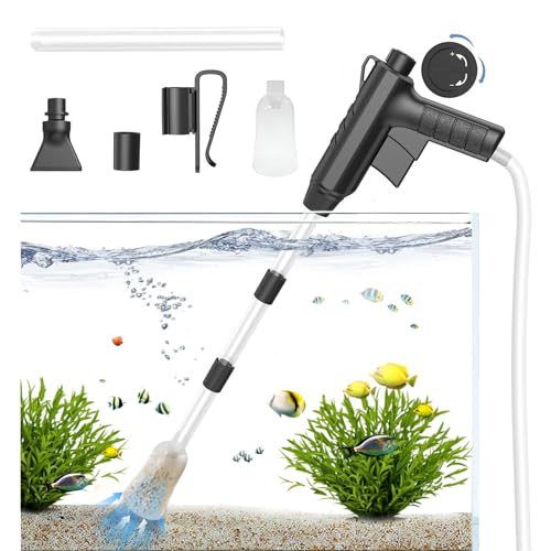 QZQ 4-in-1 Aquarium-Kies-Reiniger, leistungsstarker Saug-Staubsauger, Werkzeuge mit Wasserflussanpassung für Aquarium, Wasserwechsler, Reinigung von Kies und Sand QZQ 4-in-1 Aquarium-Kies-Reiniger, leistungsstarker Saug-Staubsauger, Werkzeuge mit Wasserflussanpassung für Aquarium, Wasserwechsler, Reinigung von Kies und Sand von QZQ