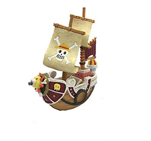 QZWGZ Piratenschiff-Dekoration, Landschaftsbau, Aquarium, Zubehör, Kunstharz, Simulation, Piratenschiff (gelber Löwenkopf) von QZWGZ