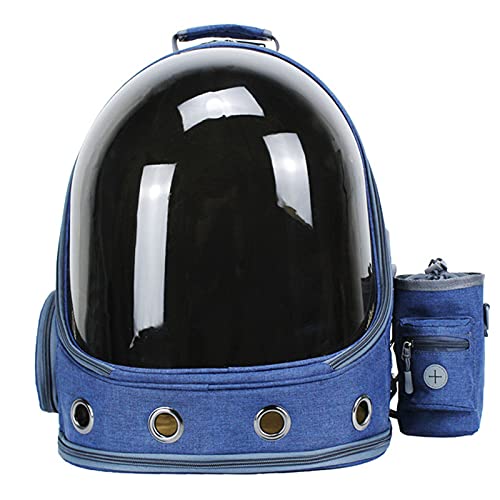 QZWGZ Tragbarer Rucksack für Haustiere auf Reisen, wasserdicht, transparent, für Haustiere unter 6 kg (blau). von QZWGZ