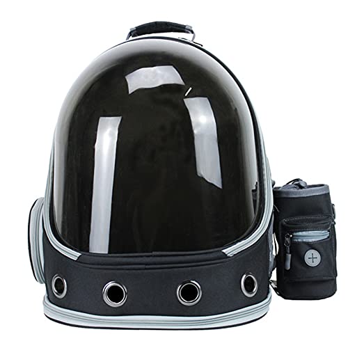 QZWGZ Tragbarer Rucksack für Haustiere auf Reisen, wasserdicht, transparent, für Haustiere unter 6 kg (schwarz) von QZWGZ