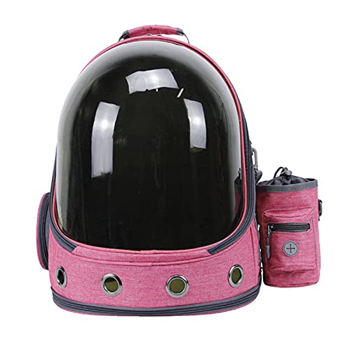 QZWGZ Tragbarer Rucksack für Haustiere auf Reisen, wasserdicht, transparent, geeignet für Haustiere unter 6 kg (rosa) von QZWGZ