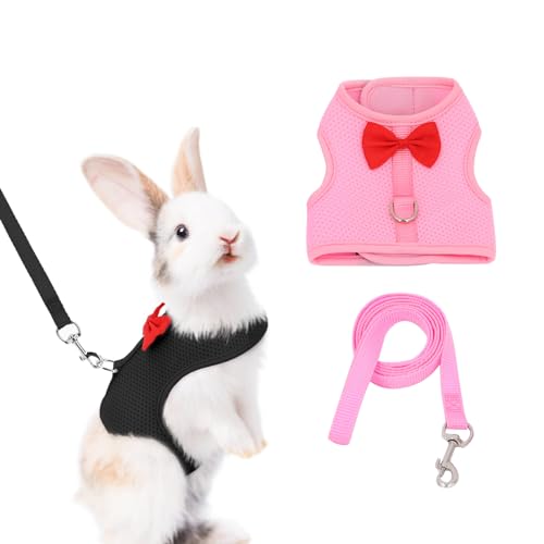 2 Stück Kaninchen Geschirr mit Elastischer Leine Verstellbares Weiches Hasengeschirr Kaninchen Leine Set,Kaninchengeschirr für Kleintier Hasen Haustier 2 Stück Kaninchen Geschirr mit Elastischer Leine Verstellbares Weiches Hasengeschirr Kaninchen Leine Set,Kaninchengeschirr für Kleintier Hasen Haustier von Qaziuy