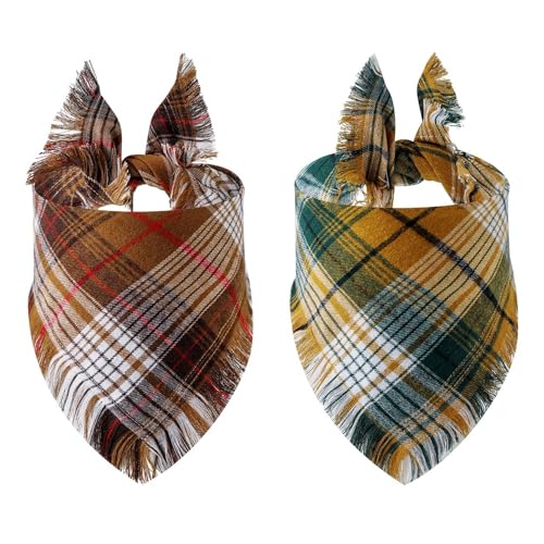2 x Hundehalstuch, verstellbar, Herbst-Thanksgiving, Hundehalstuch, Orange, Dreieck, kariert, für mittelgroße und große Haustiere, Herbst-Party-Outfits 2 x Hundehalstuch, verstellbar, Herbst-Thanksgiving, Hundehalstuch, Orange, Dreieck, kariert, für mittelgroße und große Haustiere, Herbst-Party-Outfits von Qaziuy