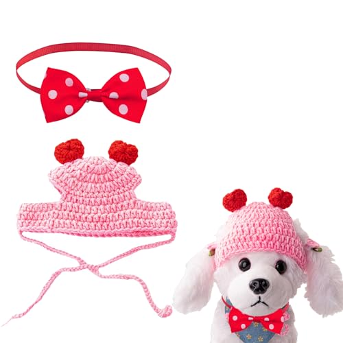 Valentinstags Kostüm für Hunde,Große Fliege Haustier Halstuch Niedlich Hundemütze Valentinstag Hundekostüm für Geburtstag Party Kopfbedeckung Kostüm von Qaziuy