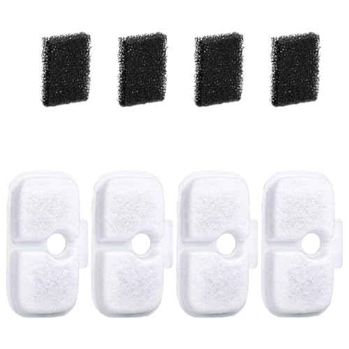 Qcbuegof 8 Packersatzfilter Für PET Brunnen Doppelfilter Mit Schwamm Trinkbrunnen Pet Water Fountain Filter Für Katzen von Qcbuegof