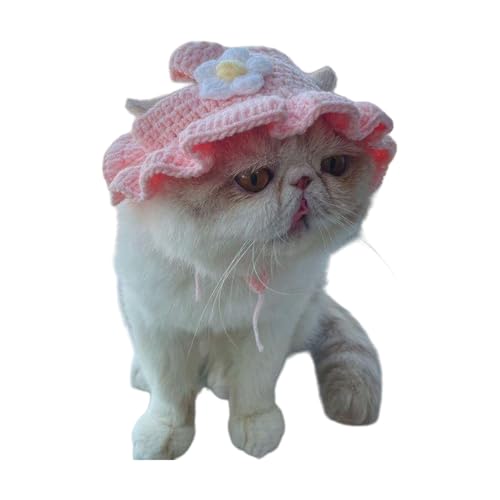 Cartoon Haustierhut Für Haustier Gehäkelt Welpe Für Welpen Geburtstag Haustier Kopfbedeckung Für Geburtstagsfoto Requisiten Strickkatzen Kostümzubehör Accessoire von Qcbuegof
