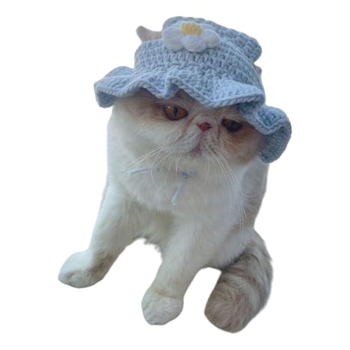 Cartoon Haustierhut Für Haustier Gehäkelt Welpe Für Welpen Geburtstag Haustier Kopfbedeckung Für Geburtstagsfoto Requisiten Strickkatzen Kostümzubehör Accessoire von Qcbuegof
