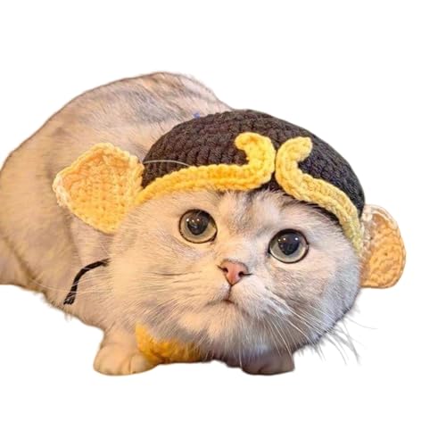 Cartoon Haustierhut Für Haustier Gehäkelt Welpe Für Welpen Geburtstag Haustier Kopfbedeckung Für Geburtstagsfoto Requisiten Strickkatzen Kostümzubehör Accessoire von Qcbuegof