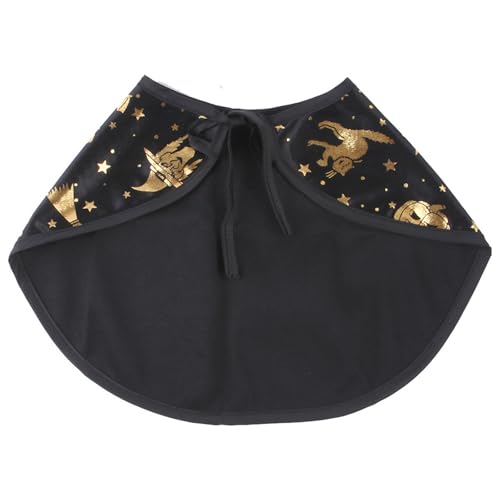 Qcbuegof Katzen Hund Lustige Hexen Cosplay Kostüm Cape Star Print Komfortable Umhang Kostüm Halloween Cosplay Accessoires Halloween Haustierkostüm von Qcbuegof