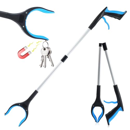 Qcdou Greifzange für Senioren, Müllzange aus Aluminium, Faltbare Greifer mit Magnetspitzen, Breite Backe, müllzange Kinder, Hilfsmittel für Behinderte, Teleskop Greifer für Die Müllabfuhr (Blau) Qcdou Greifzange für Senioren, Müllzange aus Aluminium, Faltbare Greifer mit Magnetspitzen, Breite Backe, müllzange Kinder, Hilfsmittel für Behinderte, Teleskop Greifer für Die Müllabfuhr (Blau) von Qcdou