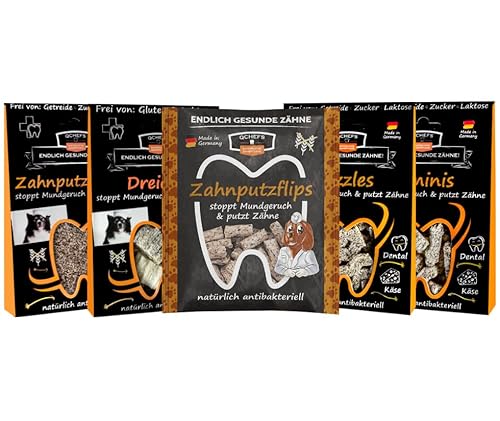 QCHEFS Snackbox Neu: Zahnputzflocken gegen Zahnstein- mit Zahnputzleckerli Zähne geputzt von Qchefs
