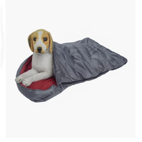 Hunde-Schlafsack Haustierschlafsack Weich Gefüttert Hundeschlafsack Wasserdicht Haustierbett Camping Schlafsack für Haustiere Mit Kordelzug Reißverschluss Klettverschluss Dog sleepping Bag 114 X73 cm von Qchomee