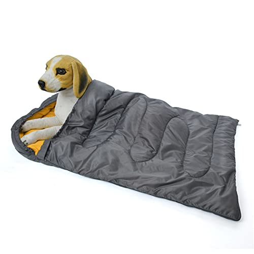 Hunde-Schlafsack Haustierschlafsack Weich Gefüttert Hundeschlafsack Wasserdicht Haustierbett Camping Schlafsack für Haustiere Mit Kordelzug Reißverschluss Klettverschluss Dog sleepping Bag 114 X73 cm von Qchomee