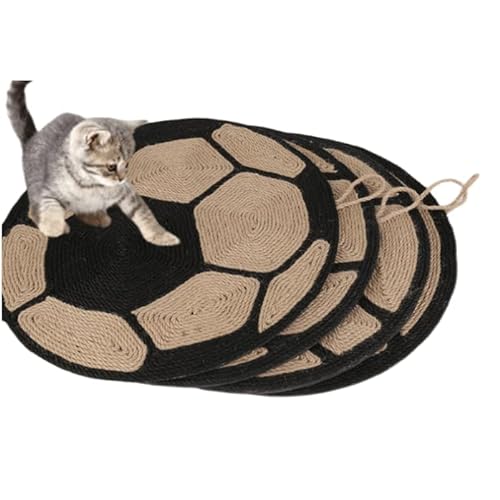 Kratzmatte für Katzen Sisal Kratzteppich Schützt Teppiche Kratzbrett rutschfeste Sisalmatte Katzenkratzmatte Fußball-Muster für Wand Tür von Qchomee