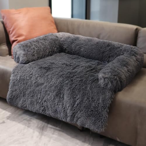 Qchomee Plüsch-Katzenbett Bequeme Haustier-Sofa Haustierbett Flauschiges Hundebett Warme Katzensofa Katzenbett Waschbares Hundekissen Weiche Welpenbett Tierbett Hundeschlafplatz für Katzen Hunde von Qchomee