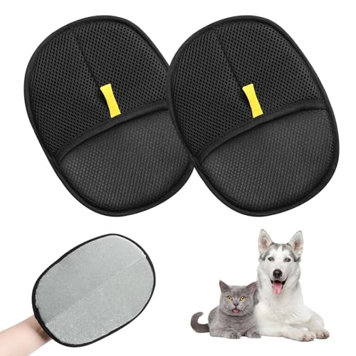 QckZee 2 Stück Doppelseitige Fellpflegehandschuh für Pets, Wiederverwendbare Handschuhe zur Tierhaarentfernung, Antistatische Handschuhe für Katzen und Hunde, zum Waschen, Hair Removal und Fellpflege QckZee 2 Stück Doppelseitige Fellpflegehandschuh für Pets, Wiederverwendbare Handschuhe zur Tierhaarentfernung, Antistatische Handschuhe für Katzen und Hunde, zum Waschen, Hair Removal und Fellpflege von QckZee