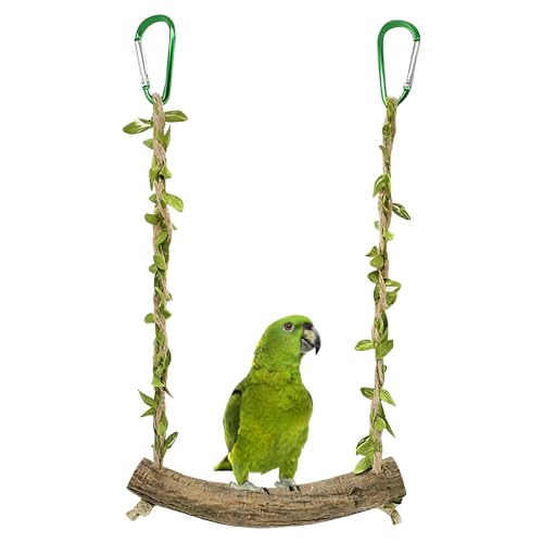 Wellensittich Spielzeug, Wellensittich Schaukel Naturholz, Vogelspielzeug, Sitzstangen für Vogelkäfige, Vogelkäfig Zubehör für Papageien, Kanarienvogel Wellensittich Spielzeug, Wellensittich Schaukel Naturholz, Vogelspielzeug, Sitzstangen für Vogelkäfige, Vogelkäfig Zubehör für Papageien, Kanarienvogel von QckZee