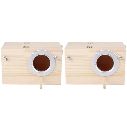 2 Stück Vogelhaus, Brutkasten für Vögel mit Weicher Textur, Einfache Beobachtung oder Waschen, Nistkästen aus Holz für Papageien, Haustiere und Kleine Vögel 2 Stück Vogelhaus, Brutkasten für Vögel mit Weicher Textur, Einfache Beobachtung oder Waschen, Nistkästen aus Holz für Papageien, Haustiere und Kleine Vögel von Qcwwy