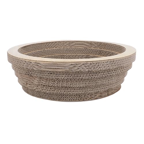 2-in-1 Katzenkratznapf, multifunktionales Katzenkratzpad, rundes Lounge-Bett, gebogenes Design, schützt Ihre Möbel (kleiner Durchmesser ca.: 34 cm) von Qcwwy