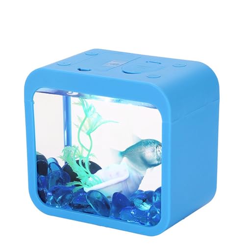 Qcwwy Aquarium-Fischbecken, Abnehmbare Betta-Fischschale, Mini-Fischbecken, Einfach zu Bedienender LED-Nachtlicht-Fischbehälter für Aquarien, Zimmerpflanzen, Betta-Fischschale für von Qcwwy