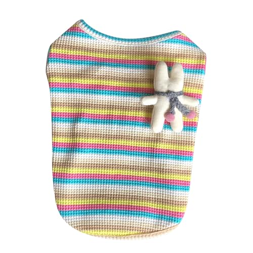 Coole und Bequeme Sommerweste für Hunde, Stilvolle Gestreifte Tanktops aus Baumwolle mit Katzenmuster, Leicht und Einfach zu Tragen, Multifunktionale Verwendung für Partys, Coole und Bequeme Sommerweste für Hunde, Stilvolle Gestreifte Tanktops aus Baumwolle mit Katzenmuster, Leicht und Einfach zu Tragen, Multifunktionale Verwendung für Partys, von Qcwwy