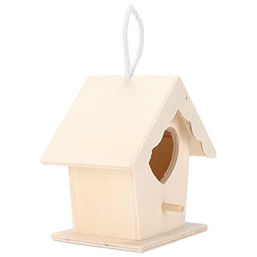 DIY Vogelhaus aus Holz, Material für kleine Vögel, perfekte Dekoration für Haus oder Garten, tolles Geschenk (Herzform Gurt Nr. 1) von Qcwwy