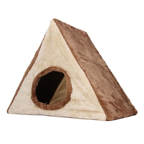 Dreieckiges Katzenkratzhaus, Stressabbau, faltbares Design, Katzenbetthöhle für Muskelübungen (Braun) von Qcwwy