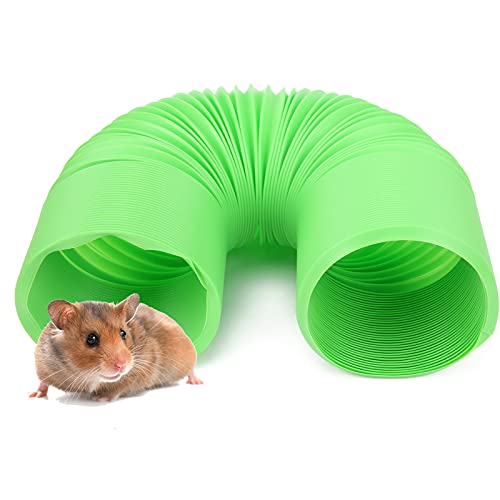 Qcwwy Einziehbares Tunnelspielzeug für Kleintiere, Fördert Bewegung und Erkundung – Geeignet für Nerze, Meerschweinchen, Murmeltiere, Igel, Chinchillas (Green) von Qcwwy