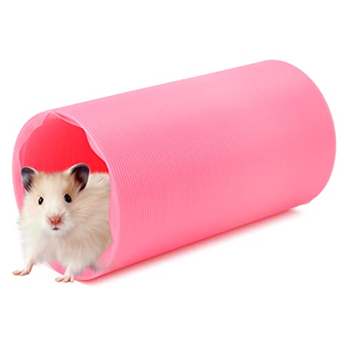 Einziehbares Tunnelspielzeug für Kleintiere, Fördert Bewegung und Erkundung – Geeignet für Nerze, Meerschweinchen, Murmeltiere, Igel, Chinchillas (PINK) von Qcwwy