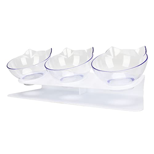 Erhöhte Katzenschalen Katze Erhöhte Feederschale, Neigungsdesign, 3 Schalen Transparenter Katzenständer, Leicht zu Reinigen, Abnehmbar, Fütterungsraum Sparen, mit 0-15 Grad Neigung, für Katzen Erhöhte Katzenschalen Katze Erhöhte Feederschale, Neigungsdesign, 3 Schalen Transparenter Katzenständer, Leicht zu Reinigen, Abnehmbar, Fütterungsraum Sparen, mit 0-15 Grad Neigung, für Katzen von Qcwwy