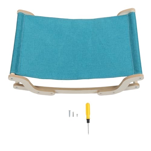 Qcwwy Erhöhtes Katzen-Hängemattenbett, Atmungsaktiv, Schaukelbar, Sicher, Natürlich, Leicht zu Reinigen, Klassisches Design mit Blauem Leinenstoff Zum Sonnenbaden, Vogelbeobachtung Qcwwy Erhöhtes Katzen-Hängemattenbett, Atmungsaktiv, Schaukelbar, Sicher, Natürlich, Leicht zu Reinigen, Klassisches Design mit Blauem Leinenstoff Zum Sonnenbaden, Vogelbeobachtung von Qcwwy