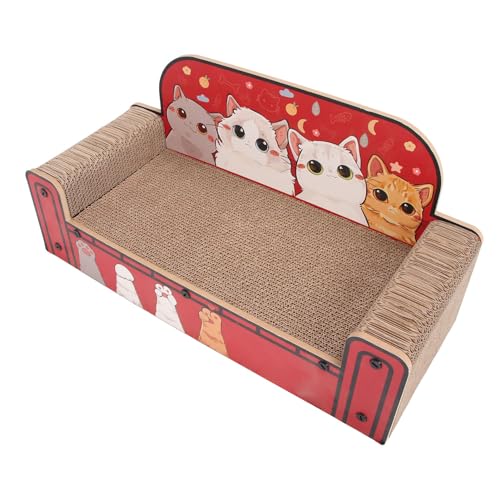 Großer Katzenkratzer, Sofa, Bett, Wellpapier, Lounge, Kratzbaum aus Karton, austauschbare Verwendung zum Ausruhen und Spielen (L 45 cm) von Qcwwy