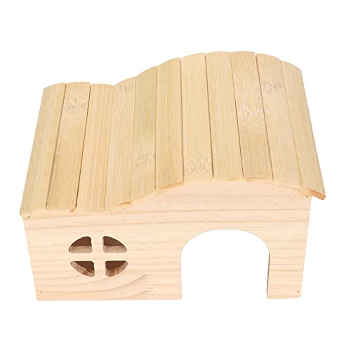 Hamsterhaus, Versteck, sicheres Haus, Holzhaus, natürlicher Bambus und Kiefer, mit Dach, ohne Boden, Haustier aus Holz, Nest, Haus, geeignet für kleine Tiere, Hamsterhaus, Versteck, sicheres Haus, Holzhaus, natürlicher Bambus und Kiefer, mit Dach, ohne Boden, Haustier aus Holz, Nest, Haus, geeignet für kleine Tiere, von Qcwwy