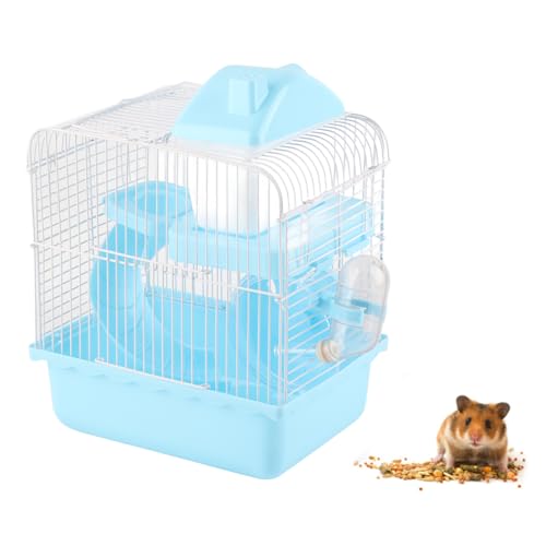 Hamsterkäfig, 2 Schichten, Tragbarer Kleintier-Reisekäfig, Zwerghamster-Lebensraum, Maus, Mäuse, Rennmäuse, Ratten-Lebensräume, Käfig Zum Trainieren, Entspannen, Erkunden, Hamsterkäfig, 2 Schichten, Tragbarer Kleintier-Reisekäfig, Zwerghamster-Lebensraum, Maus, Mäuse, Rennmäuse, Ratten-Lebensräume, Käfig Zum Trainieren, Entspannen, Erkunden, von Qcwwy