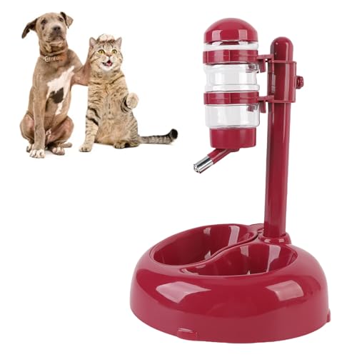 Haustier Stehender Wasserspender, Spender Automatischer Wassernapf Hund Wasser Feeder Flasche mit Ständer Einstellbare Höhe Herzförmiger Hund Stehender Spender Schüssel Kit (A) von Qcwwy